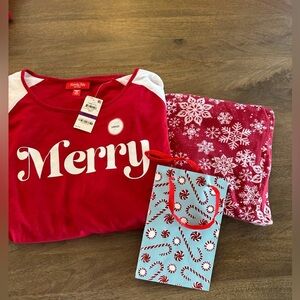 Snowflake merry Christmas pajama set